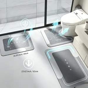3-Piece Absorbent Drying Mat Set Quick Dry Non-Slip Water Draining Pad for Kitchen Bathroom