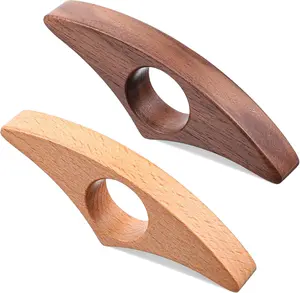 Wooden Thumb Book Page Holder 2 Pcs Black Walnut Beech Thumb Books Holder One Hand Book Opener Wood Bookmark for Books Lovers, Readers, Bookworms Gifts