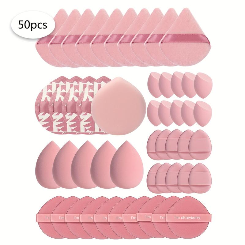 40/50/60 pieces of multifunctional cosmetic sponge powder puff in local warehouse, a beauty tool, used to mix BB cream, liquid foundation and loose powder to create flawless foundation makeup. It can also be mixed with concealer, blush and eye shadow. It