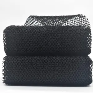 2 Piece Exfoliating African Body Scrubbers for Shower and Bath -Black Wash Net Sponges real sapo sponge african net african bodysponge Bamboo Personal