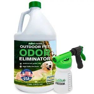 Nature's Freedom Outdoor Pet Odor Eliminator 1 Gallon with Adjustable Spray Gun Safe for Pet Areas & Environment Made in USA