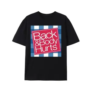 Summer T-shirt elaxed Fit Graphic T Shirt for Men - Casual Short Sleeve Tee with Funny 'Back And Body Hurts' Print for Summer, Spring