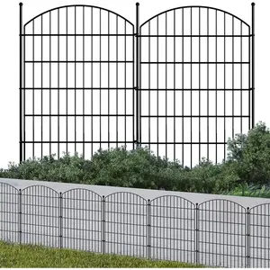 Garden Fence 10 Pack No Dig Metal Panels 32"(H) x 23.6 ft(L) Total, Rustproof Arched Decorative  Fence Outdoor for Yard,  Barrier for Flower Bed Border, Patio & Backyard Edging