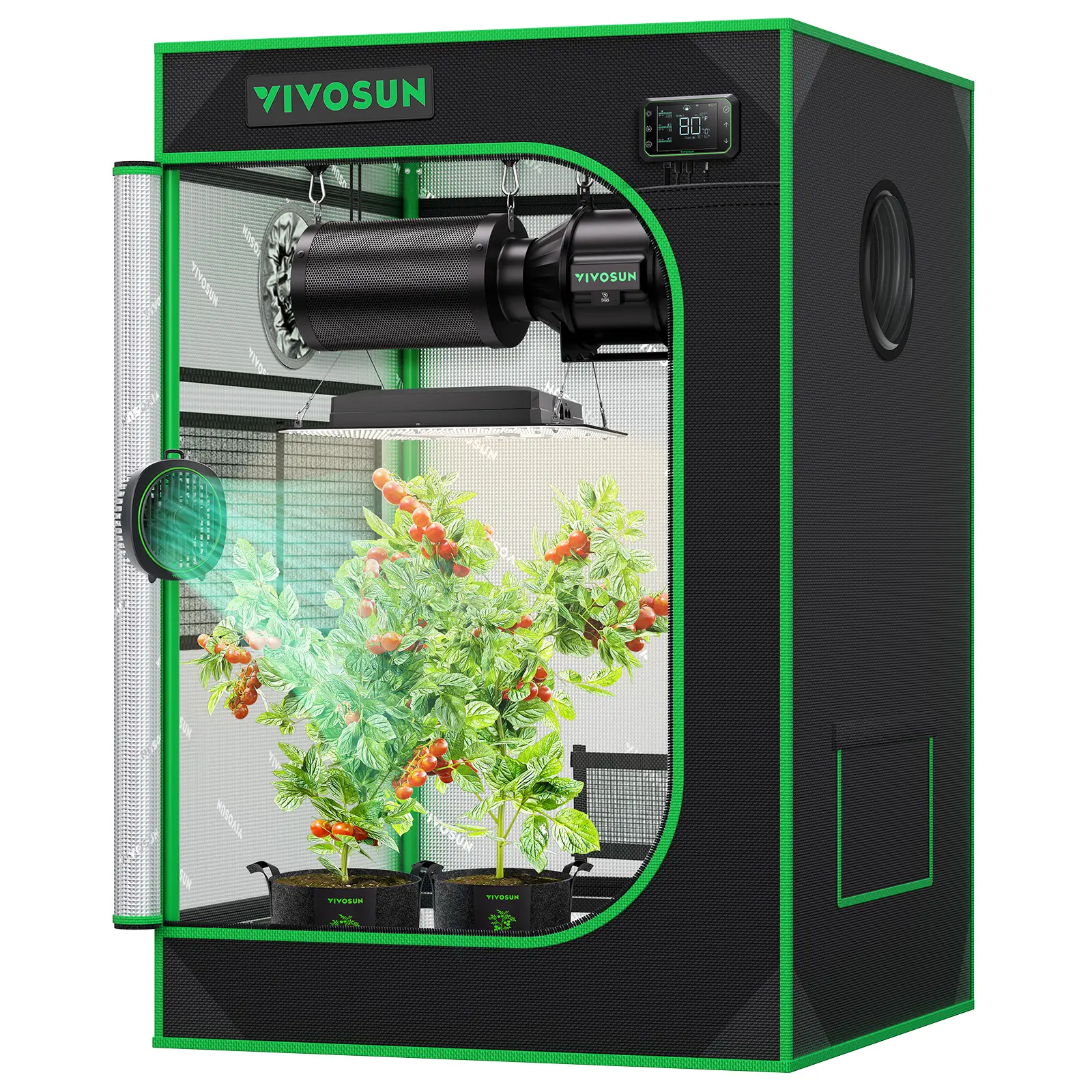 VIVOSUN Grow Tent, High Reflective Mylar with Observation Window and Floor Tray for Hydroponics Indoor Plant VIVOSUN Grow Tent, High Reflective Mylar with Observation Window and Floor Tray for Hydroponics Indoor Plant