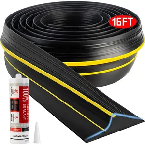 Universal Garage Door Threshold Seal Strip 16FT Kit, Bottom  Rubber Weather Stripping Replacement(Yellow, 1 Adhesive)