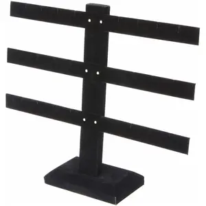 Plymor Triple T-Bar, Twelve Pair Earring Display Stand, 10.25" W x 8.5" H