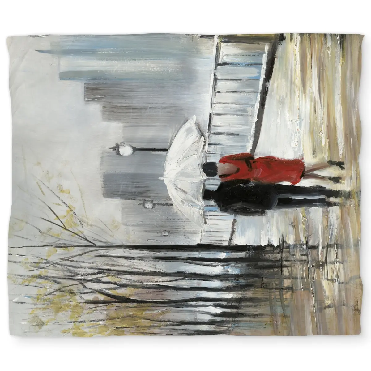 Begin Home Decor C1DCKSW0JQ8TO5 Couple Walking Under the Rain King Size Duvet Cover - Home Decor