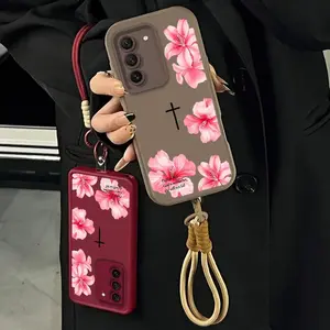 Suitable for [Galaxy S21 Fe 5g] high-end women's phone case🥰，a beautiful lanyard is included，God will bless you; this phone case brings you good luck.YM99