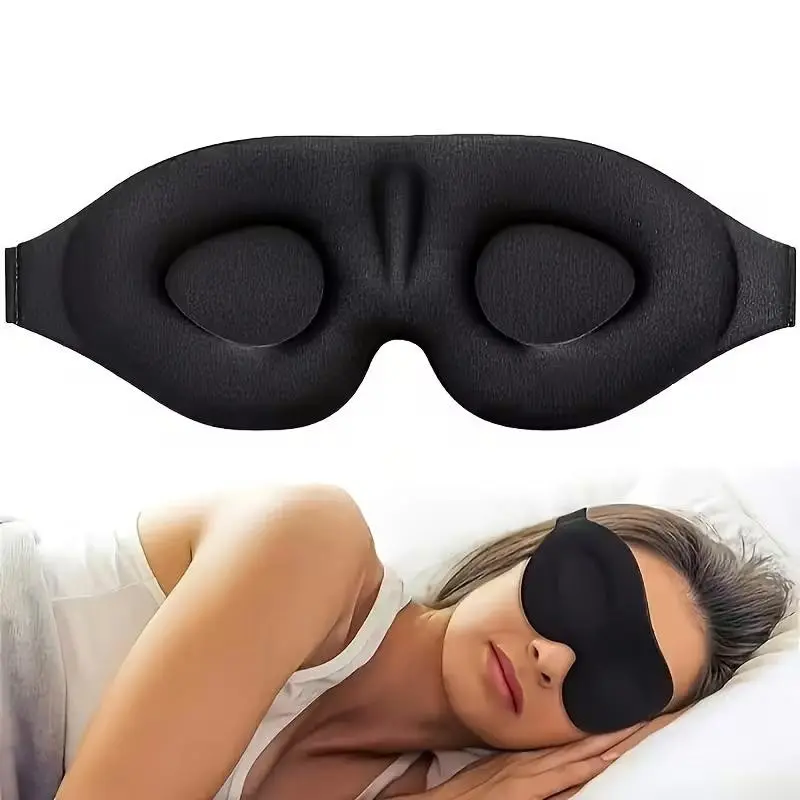 Advanced 3D Sleep Eye Mask, Light Blocking Design, Eyelash Protection, Adjustable Strap, Soft Breathable Nylon, Ideal for Travel Work Relaxation Night, Sleep Aid Products, Sleeping Mask, Eyemask Sleeping