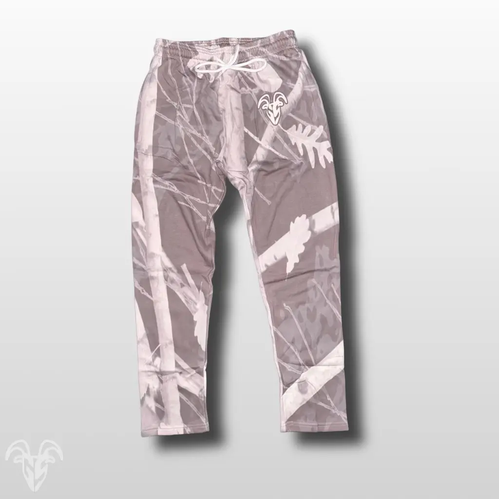 Goat Strength Midnight Camo Sweatpants with Zipper Pockets - Black Camouflage with White Washed overlay for Men & Women sweats, Realistic Camouflage Pants