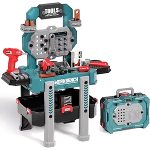 Kids Tool Set with Realistic Tools & Electric Drill, 79-Piece Toy Workbench, Includes Clothes, Learning Gift for Boys & Girls Aged 3+, Battery Not Included