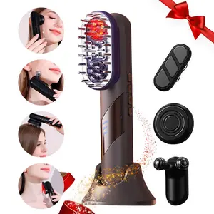 Multifunctional 4-In-1 Scalp Massager Comb, Scalp Stimulator, Electric Head Massage Brush & Hair Oil Applicator, Facial Lifting Massager Set, Ideal Gift