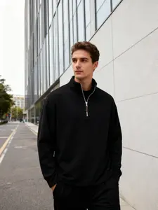 Men's Fall Winter Outfits Fleece Warm Half-Zip Pullover Long Sleeve Stand Collar Sweatshirt for Daliy Wear, Old Money Syle Sporty Casual Trendy Must-Have Wardrobe Essential