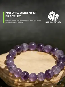 Natural Amethyst Bracelet, Beaded Bracelets, Exquisite Bracelet, symbolizes enhanced memory, insight, and logical thinking, helping students improve learning efficiency and excel in exams, handcrafted for a personalized stacked look, fashion