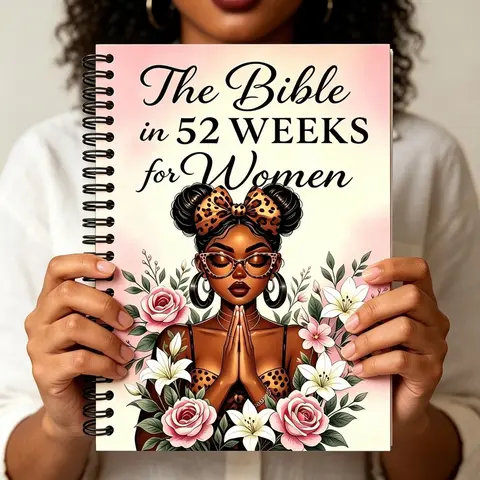 The Bible in 52 Weeks for Women, 52-Week Spiral Binding Bible Study Guide, Spiritual Growth Inspirational Messages Devotional Book, Includes Prayer and Reflection Pages, Structured Plan