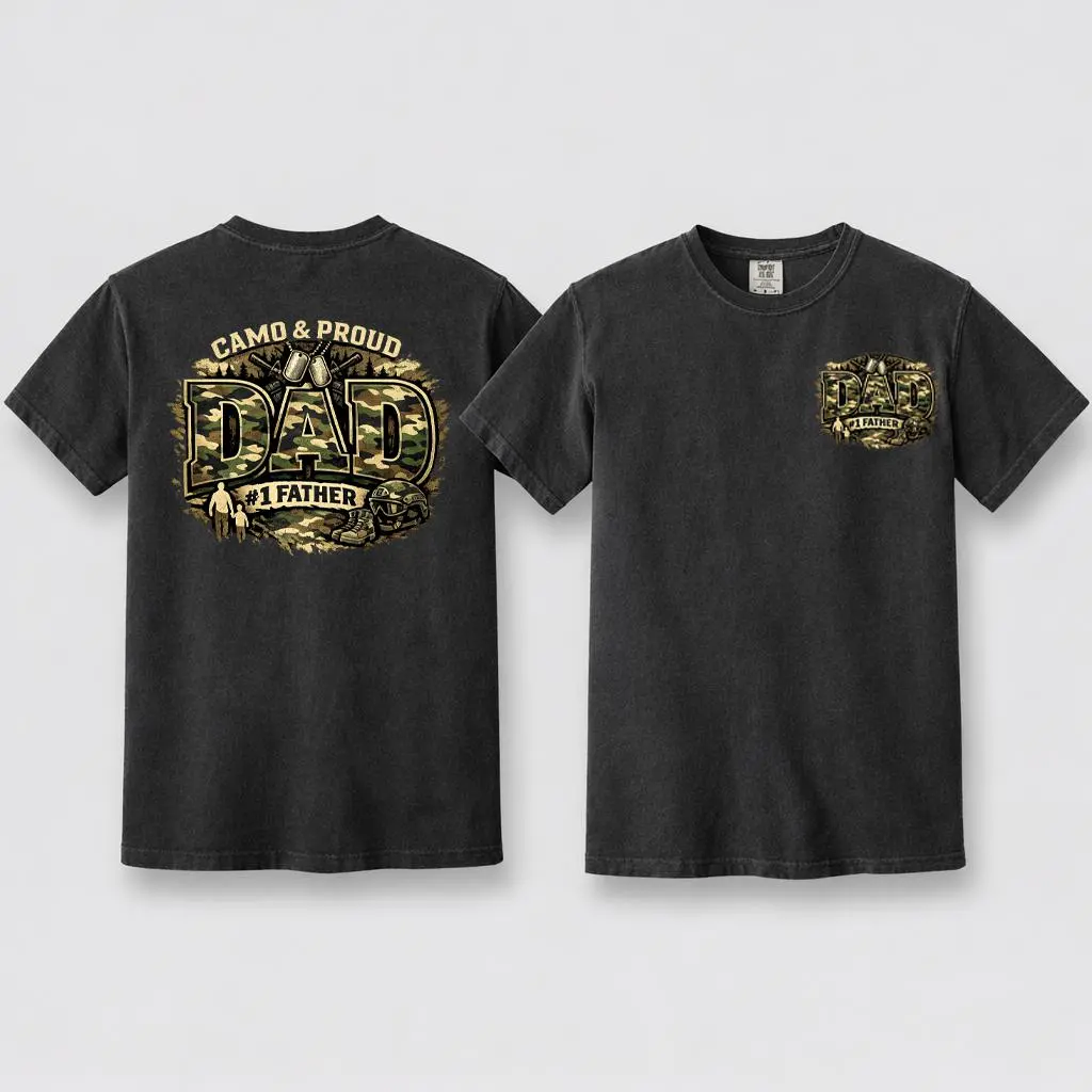 Camo Dad TShirt, Tactical Father Graphic Tee, Dad Hunting Shirt, Father’s Day Gift