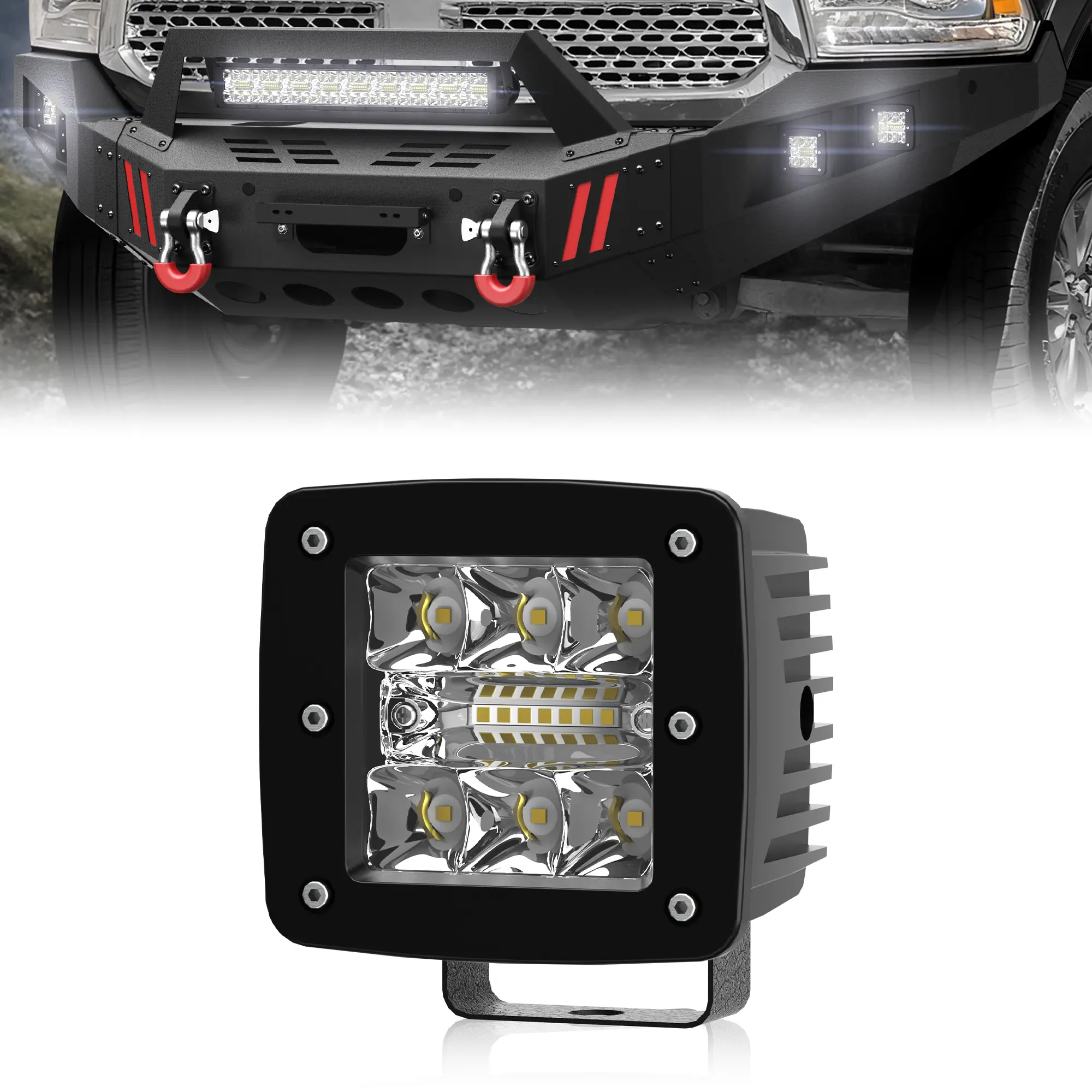 POFENZE LED Pod Light, 1Pc x 18W LED Grille Light, Illumination, Work Lighting, 18W Power