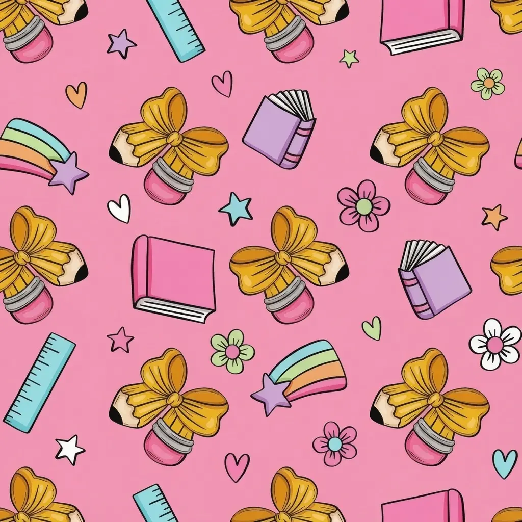 Preppy School Seamless Pattern, Teacher Paper, notebook wrapping paper, book wrapping paper, gift wrapping paper