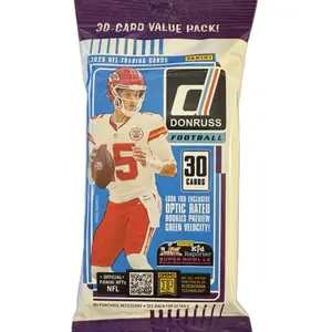 Donruss 2025 Football Fat Pack - 30 Cards Featuring 2025 Season Players for Collectors and Fans Ideal for Trading and Sharing