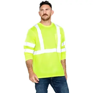 Hawx Men's Reflective Long Sleeve Work Tee - Hhv104-Ylw