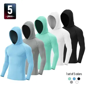 5-PACKS Men's Set  Long-sleeve Hooded Sweatshirt upf50+ Quick-drying Protective Clothing for Outdoor Activities Fitness Sports  Nissan outfit Men's sports jacket