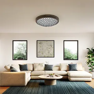 Tribesigns LED Flush Mount Ceiling Light, 13" Ceiling Light Fixture with Modern Crystal and Oil Rubbed Bronze Base, 3000K Warm /21W Crystal Light Fixture for Bedroom, Living Room, Dining Room, Foyer
