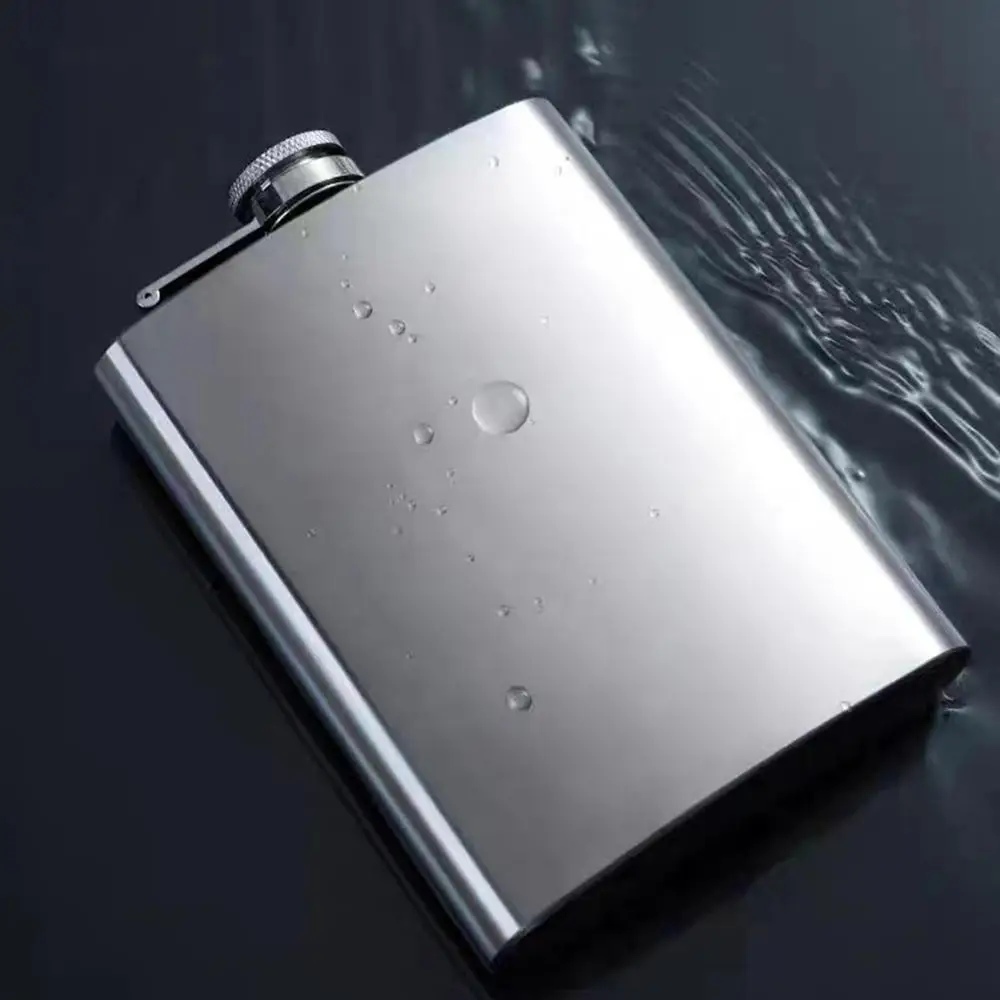 1 Piece Stainless Steel Hip Flask, Durable Whiskey Flask, Square Wine Flask, Portable Wine Bottle for Outdoor, Travel Accessory