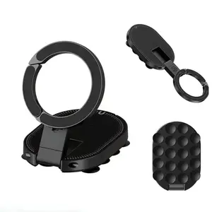 Triple-in-one magnetic phone mount with MagSafe support, 360degree rotatable tripod stand, Car phone holder, carabiner clip, compatible with iPhone 17-12, suitable for use in car dashboards, offices, and other locations.