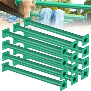 12 PCS DIY Monkey Bar Kit Backyard Monkey Bars Indoor for Kids Ceiling Safety Grab Handles for Playground Ladder Rungs Swing Steel Stand Alone Climbing Bars for Outdoor Green 16.5 Inch