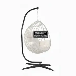 HECASA Heavy-Duty Steel C Hammock Chair Stand, 360° Rotation, 330LBS Capacity, Black Stand Only for Outdoor, Indoor, Patio Use  - Not including the chair
