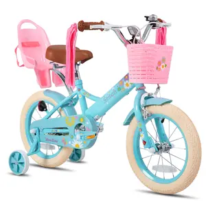 STITCH Little Daisy 12/14/16 Inch Children's Bicycle for 2-7 Years Children's Bike, Bicycle for Girls with Stabilisers with Basket and Streamers