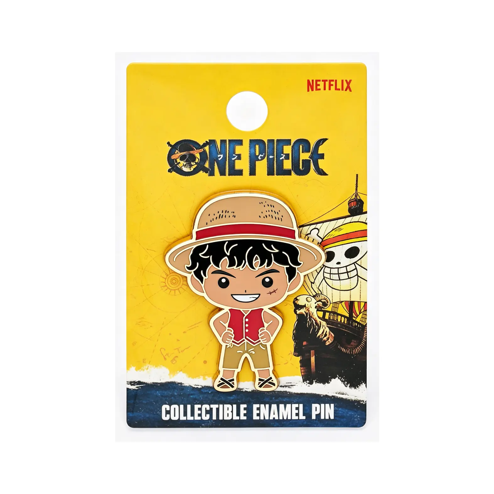 Netflix ONE PIECE Live Action Officially Licensed Monkey D. Luffy Enamel Pin, Zinc Alloy Collectible Lapel Brooch Badge for Backpack, Jacket or Hat, Straw Hat Pirate TV Series Merchandise Gift for Fans