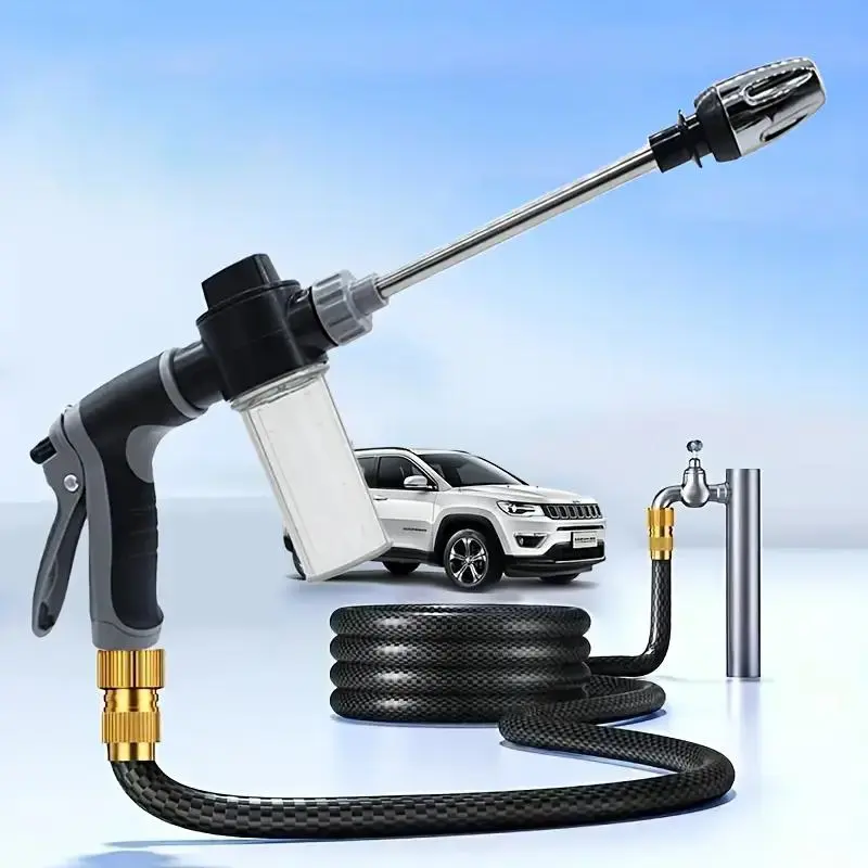 High Pressure Car Wash Water-Gun, Multifunctional Plastic Long Handle Foam-Gun, Car Wash Sprayer, Adjustable Water-Gun Nozzle for Garden Watering, Car Washing & Pet Cleaning, Car Wash Equipment, Car Wash Jet, Car Washing Tool