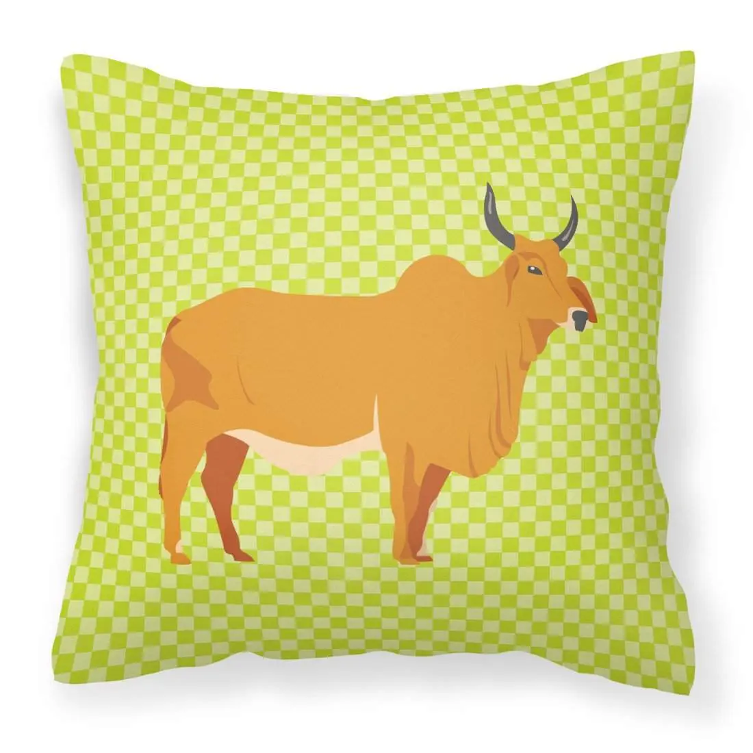 Zebu Indicine Cow Print Soft Durable Fabric Decorative Pillow, Animals-Themed Indoor Cushion BB7651PW1818