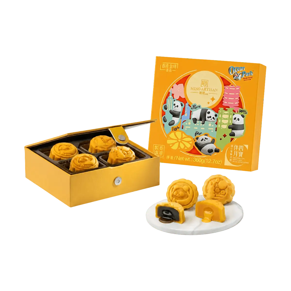 IMPERIAL Hong Kong "My Yue" Lava Custard & Green Tea Mooncakes Gift Box - 8 pcs (360g) - Authentic Mid-Autumn Festival Assortment