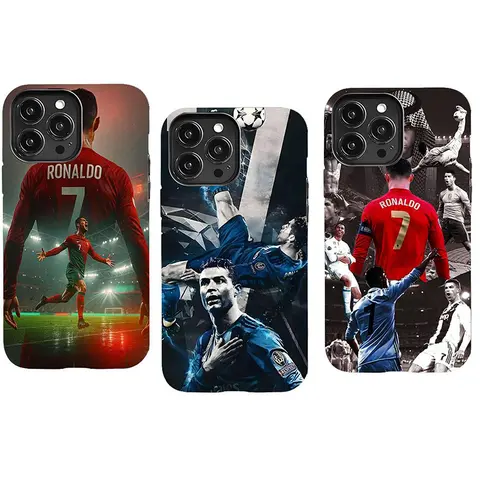 Cristiano Ronaldo Numbered 7 Protective Cellphone Case - Military-Grade Shock-Resistant Thin Frame Casing with Camera Protection, Heavy Duty Protection Handheld Mobile Accessory for iPhone 11 Pro Max/Plus-17, 15, Samsung Galaxy S23-25