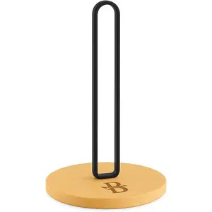 Paper Towel Holder - Wooden Paper Towel Holder with Non-Slip  Base, Minimalist Modern Style, Countertop Paper Towel Dispenser for Kitchen, Home, Office - Black Paper Towel Stand by