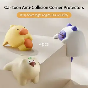 4-Pack Cartoon Corner Protectors, Child Safety Edge Guards, Home Table Bed Right Angle Protection, Anti-Collision Corners Set