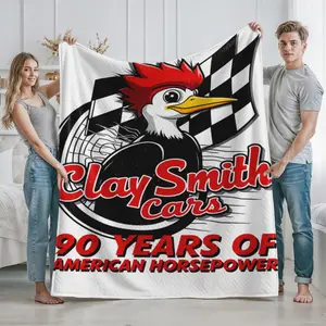 Clay Smith Cars Racing Checkered Flag Print Blanket for Car Enthusiasts and Motorsport Fans Cozy Throw for Home Use and Outdoor Events Ideal Gift for Fathers Day Christmas Thanksgiving Birthday and Special Occasions Lovers of American Horsepower and