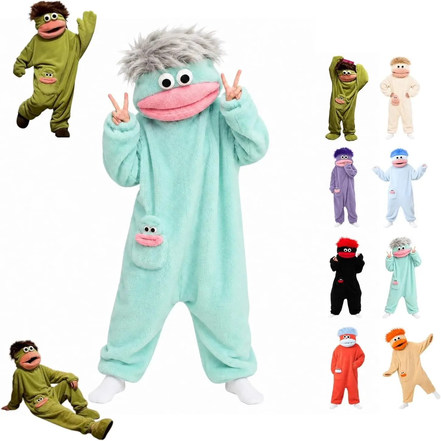 Big Mouth Monster Onesie, Funny Monster Onesies Monster Onesie, Interesting Monster Jumpsuit, Cozy Home Loungewear,Soft Fabric,Long, Pajama Party & Cozy Sleepwear Gift