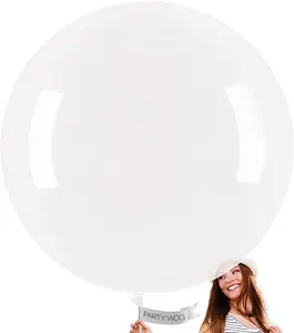 PartyWoo Clear Balloons 4pcs 36 Inch Transparent Latex Helium Balloons for Graduation Wedding Baby Shower Bridal Shower Engagement Gender Reveal Anniversary Birthday Party Decorations Clear-Y2