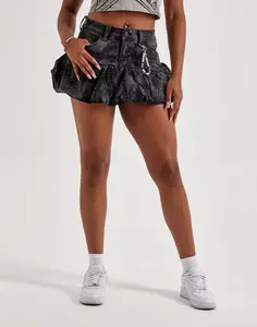 Smoke Rise High-Rise Denim Bubble Skirt