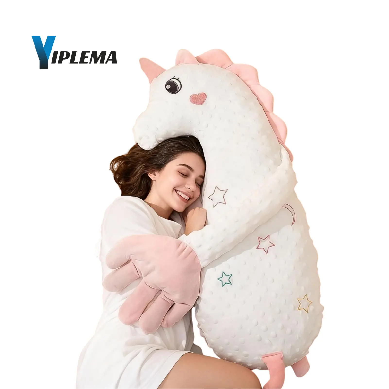 【Summerfinds】YIPLEMA 56'' (70x23cm) Plush Doll Stress Reliever, PP Cotton Stuffed Pillow with Soft Fabric, Allday Back Pat Gentle Hand Pat Tool, Adult Sleep Support Bedding Accessory