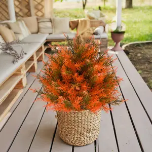 Artificial Flower Shrub with Ground Spike, 1 Count UV-resistant Realistic Artificial Flower, Decoration for Front Door Patio Porch Window Box Greening, Plants