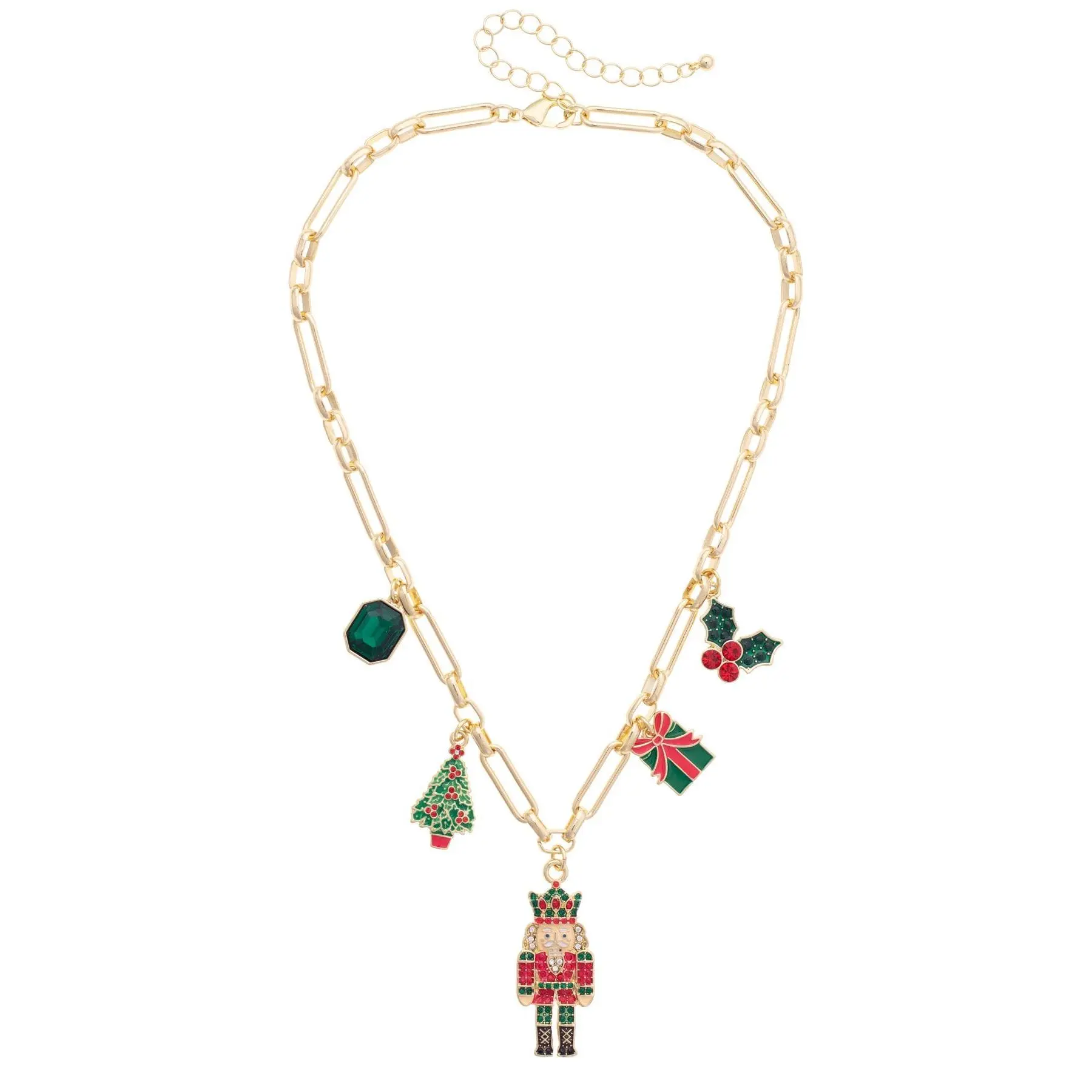 Naughty Nutcracker Multi Charm Necklace in Multi