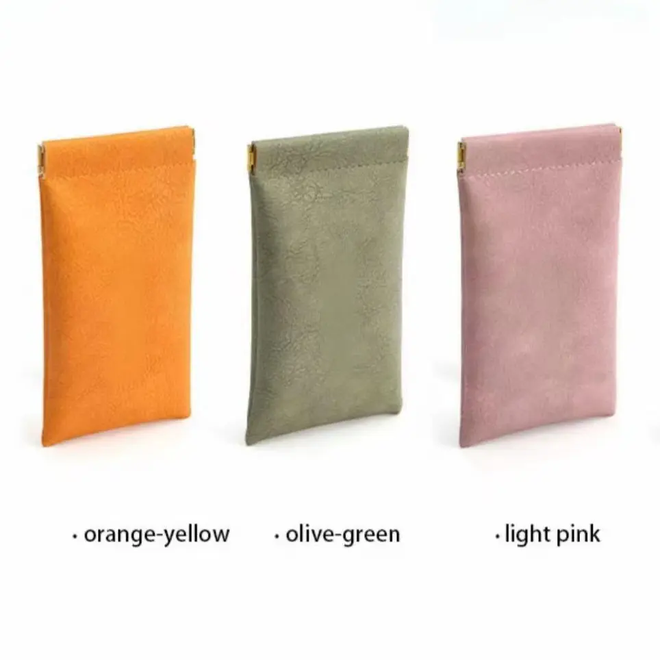[Buy 1 Get 2 Free Products] Women's Elegant Leather Pouch Set - L Size (Orange+Green+Pink) Multi-Function Cosmetic Travel Bag, Portable Jewelry Organizer, Glasses Holder with Ample Storage Space, Travel Beauty Bag, Makeup Bags
