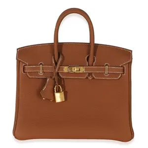 Pre-owned Leather Tote Bags Gold Togo Birkin 25 GHW