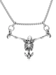 Punk Gothic Skull Pendant Necklace, Halloween Jewelry for Men and Women, Romantic Gift, High Quality Fashion Accessory