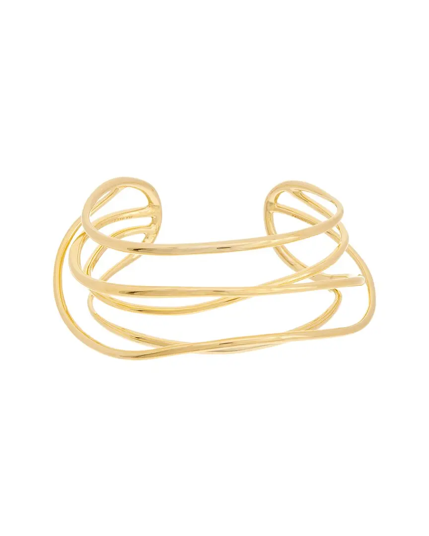 Pandora Essence 14K Plated Organically Shaped Wired Open Bangle Bracelet