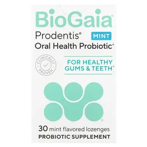 BioGaia Prodentis® Oral Health Probiotic, For Healthy Gums & Teeth, Mint, 30 Probiotic Lozenges
